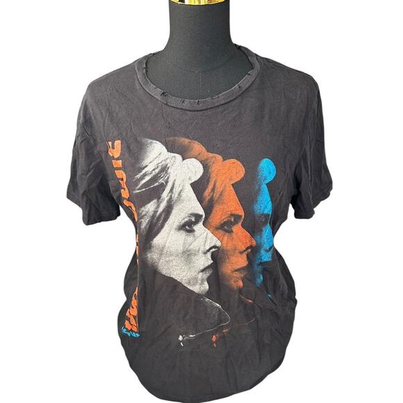 David Bowie Forever 21 Men's Distressed Graphic Tee Size Medium - Picture 1 of 5